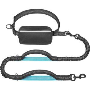 Hands Free Dog Leash with Zipper Pouch, Dual Padded Handles and Durable Bungee
